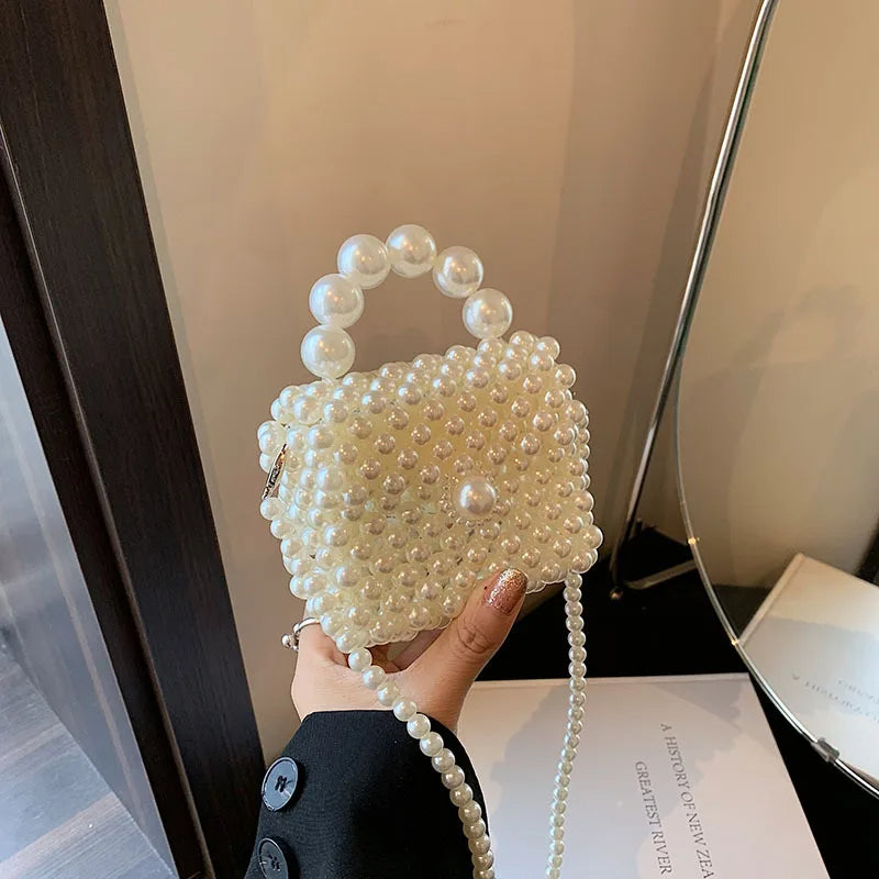 Pearl Beaded Mini Handbag – Elegant Vintage Style
