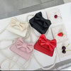 Bowknot PU Leather Handbag with Pearl Strap
