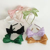 Elegant Satin Bow Headband – White, Pink, Black