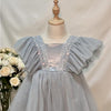 Blue Sky Elegance Dress – Sparkling Tulle with Flowing Layers